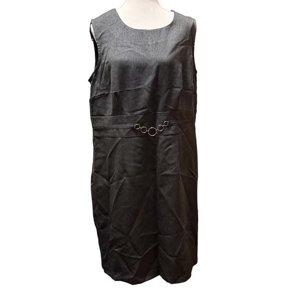 Olivia Matthews Women's Sleeveless Dress Gray Herringbone Plus Size 20W Career - Picture 1 of 6
